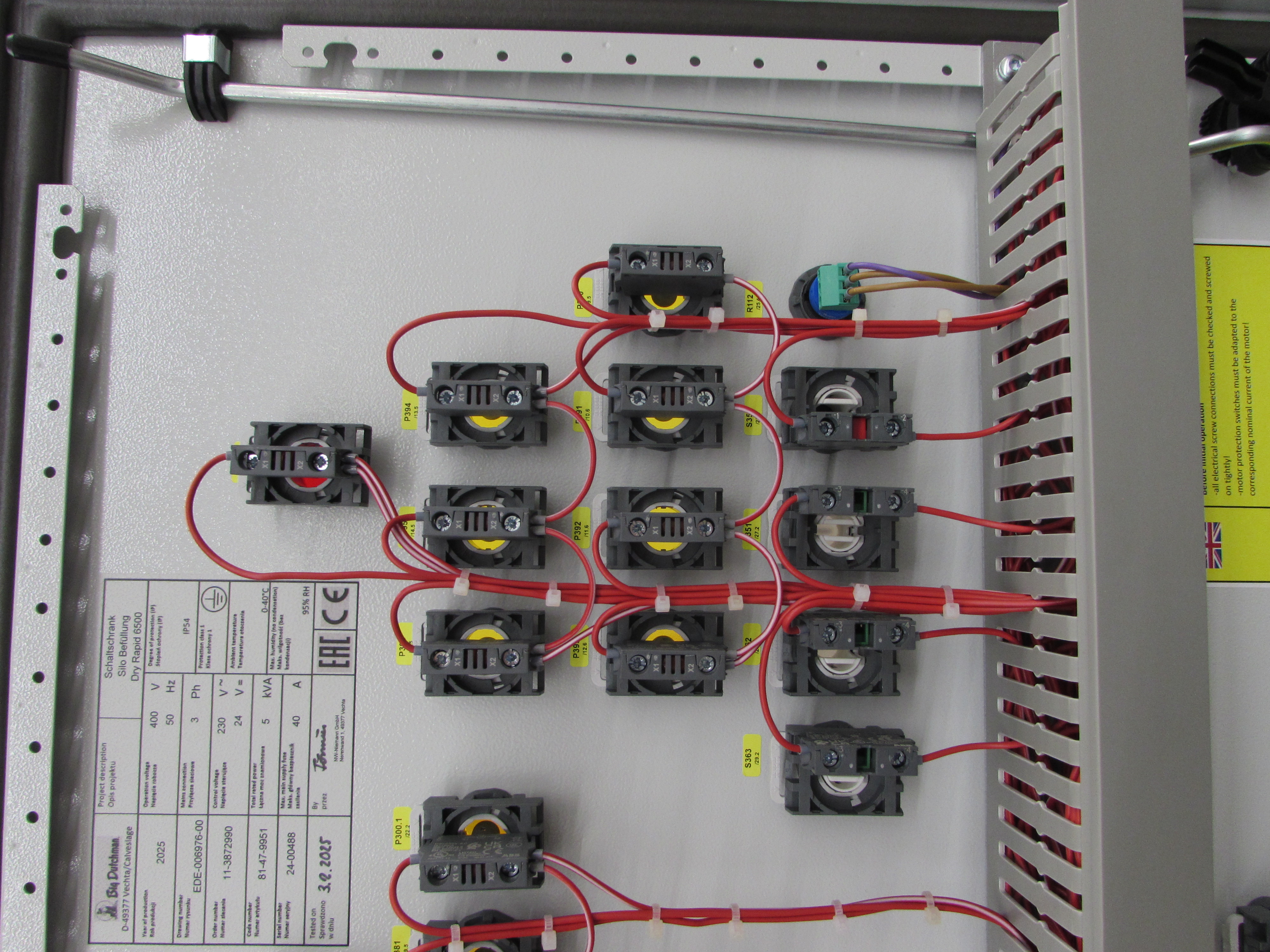 Control cab. Silo filling Dry Rapid 6500